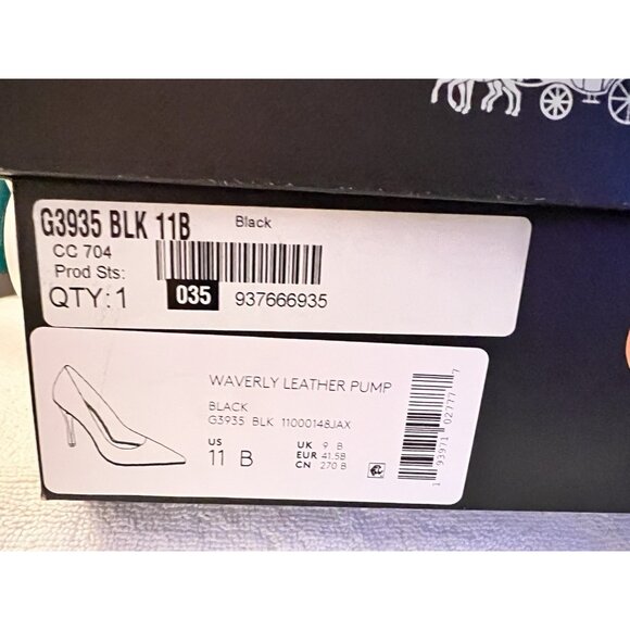 NEW IN BOX Coach Waverly Leather Pump size 11B Womens Shoes Black Bead Chain NIB - Picture 7 of 11